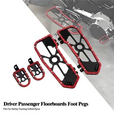 Red MX Driver Passenger Floorboards Foot Pegs For Harley Touring Electra Glide