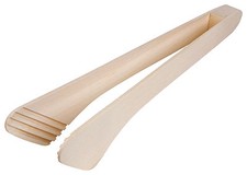 Salatzange Salatgreifer Grillzange Grillbesteck Steakwender - Buchenholz  30 cm