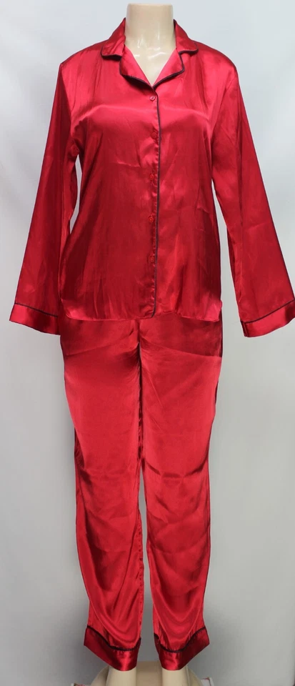 Conjunto de pijama para mujer Gilligan & O'Malley rojo satinado talla S Foto 2 de 4