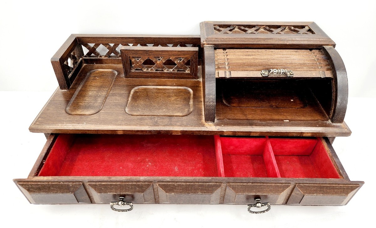 dresser top organizer Amazon.com: Store and Display Wooden Desk Top Organizer Cabinet - Mahogany Wood Display Chest with 4 See-Through Drawers