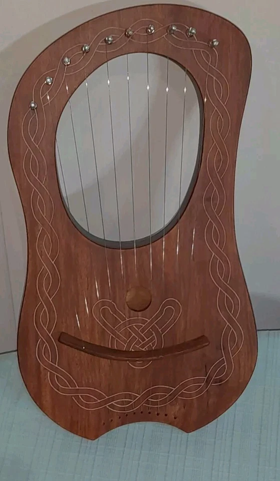 Lyre Harp 10 Metal Strings Rose Wood Natural Engraved + Carrying Case/Lyra Harps - Image 4 of 4
