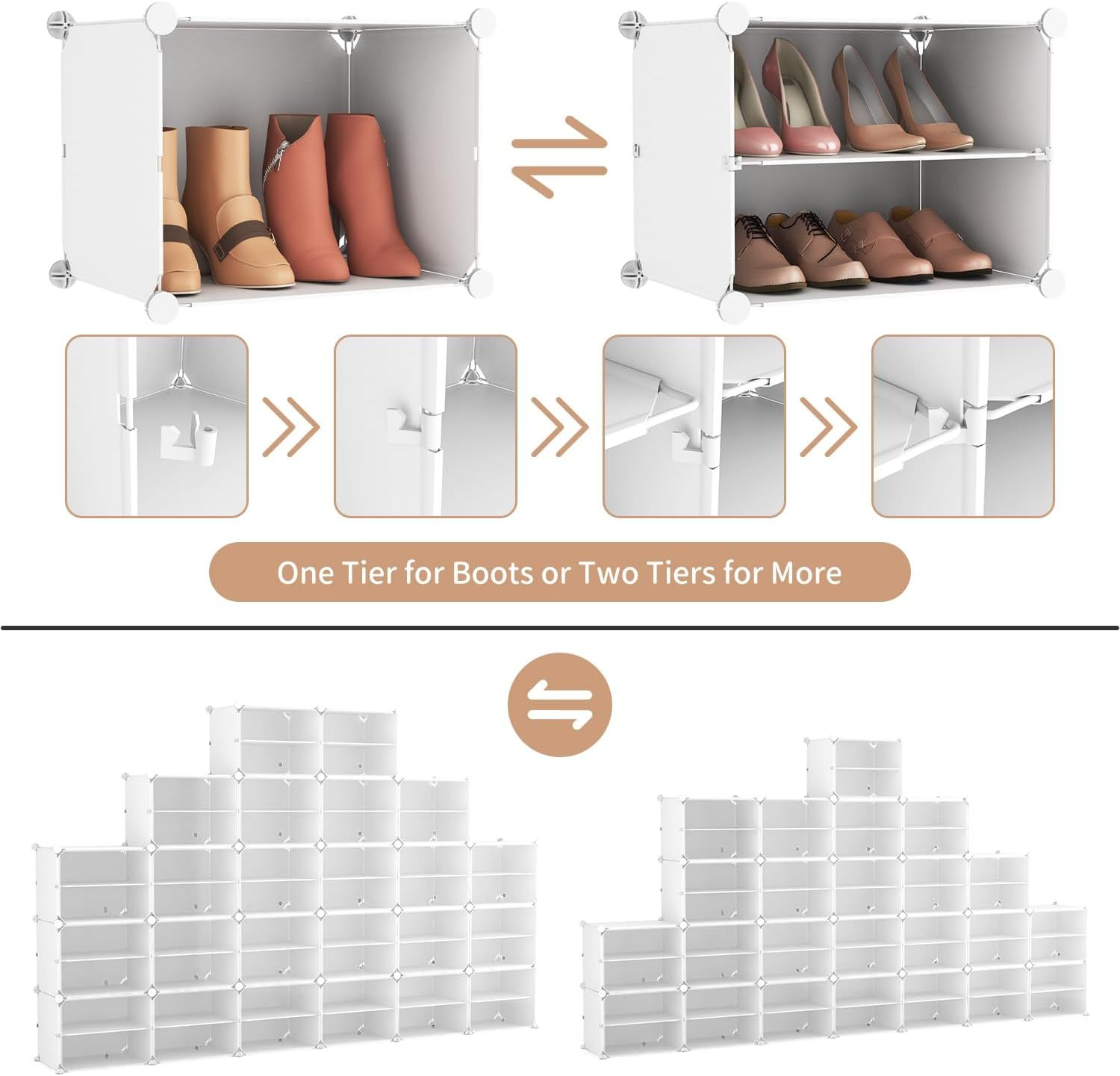 ROJASOP Shoe Storage Cabinet, 12-Tier Organizer 96 Pairs 96 Pairs ...