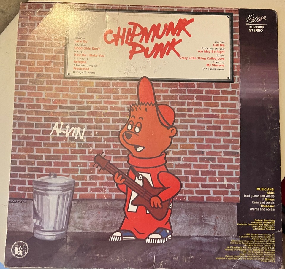 Alvin & the Chipmunks Chipmunk Punk 12” LP Vinyl Record Album 1980 eBay