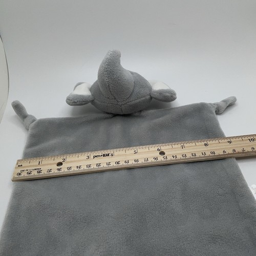 The Peanutshell Gray Elephant Security Blanket Knotted Plush Baby Toy Lovey - Picture 4 of 5