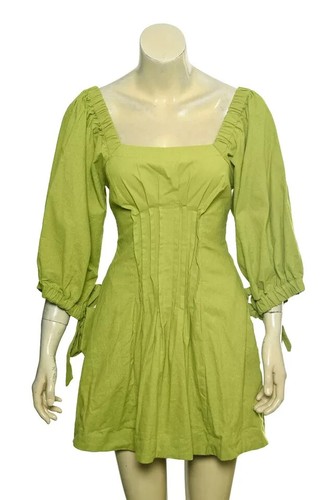 Free People Cerise Mini Dress M Women Casual Pintuck 3/4 Sleeve Short NEW 39719 - Picture 4 of 9