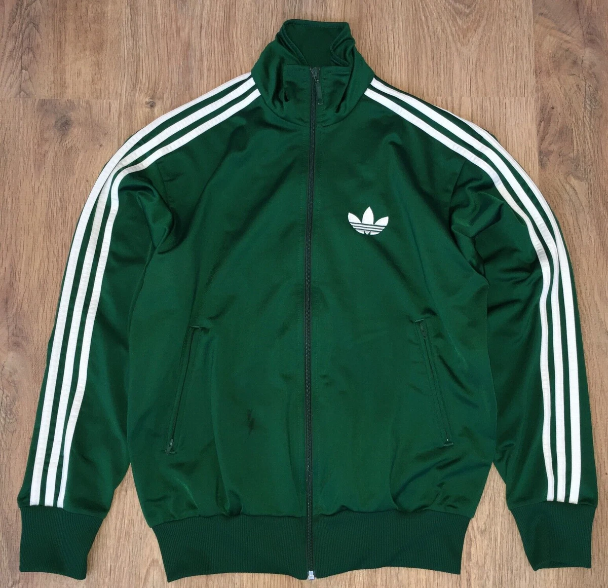 Adidas Originals mens RARE Dark Green Trefoil Track Top Jacket size S | eBay