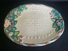 HALDON GROUP 1988  BERRY  Basketweave PLATTER TRAY 13"   EUC