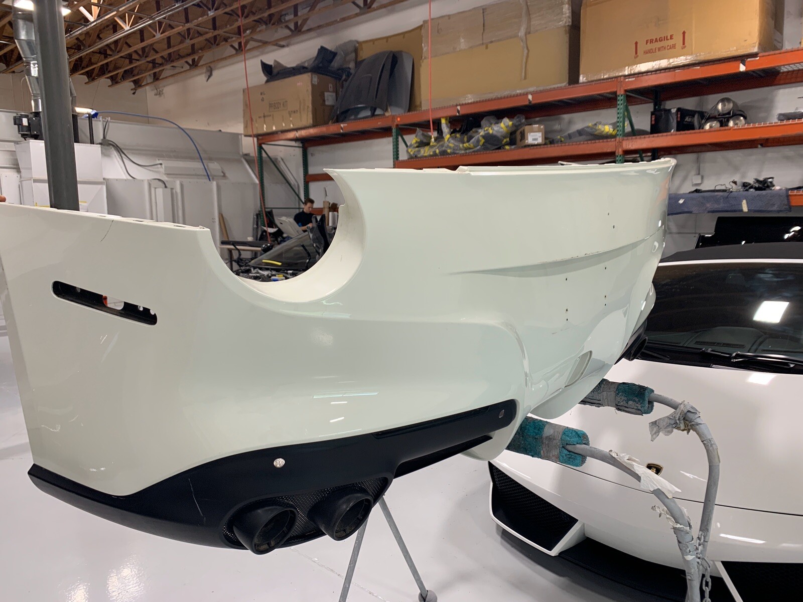 2014 Ferrari F12 Berlinetta BUMPER REAR WHITE INTACT 2014-2016