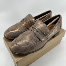 Clarks Trish Rose Loafer Shoes Copper Metallic Women's Size 6 Slip On