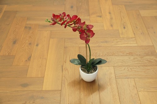 605x125x15mm Smoked Natural Oak Herringbone Engineered Flooring Sample HO1503 - Picture 3 of 6