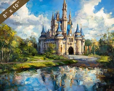 Disney World Cinderella Castle oil painting 8x10 Print