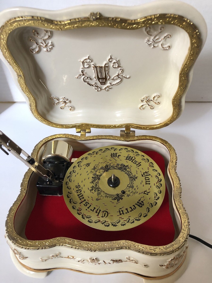Mr. Christmas Cream Porcelain Symphonium Music Box With 1 X-mas