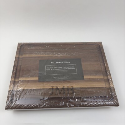 Williams Sonoma Edge-Grain Cutting & Carving Board Walnut Medium Monogrammed