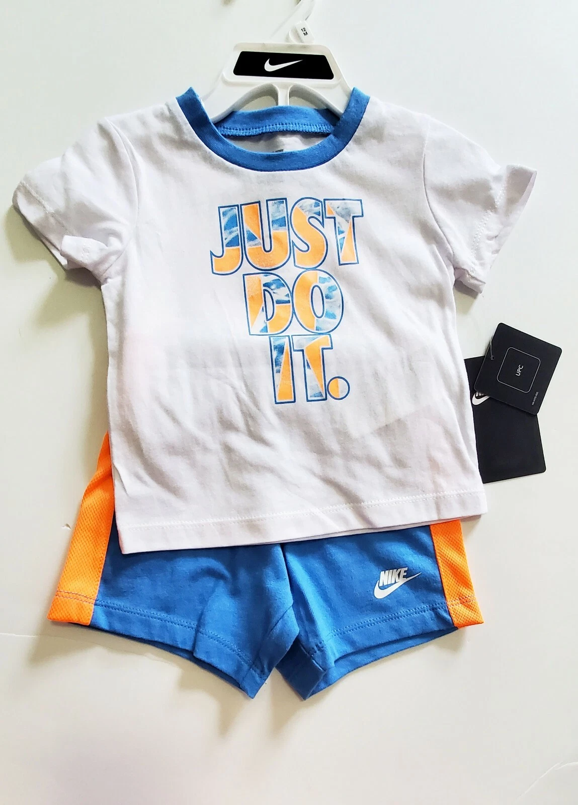 Nike Baby Boys Tide Pool Short Sleeve T Shirt & Short Set Coast Multi Sz 12M-NWT