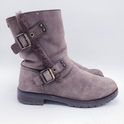 Snow Boots Uggs Niels Biker Boots UGG Niels II Brown Leather