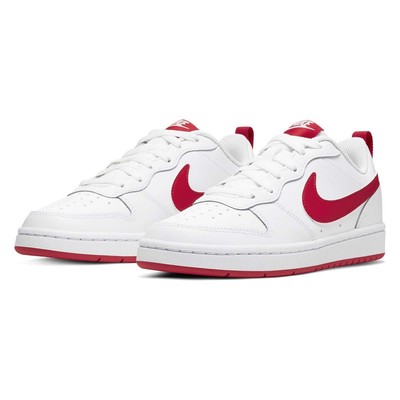 Kids Nike Court Borough Low 2 Gs Trainers Bq5448 103 White Red Size Uk 4 4 5 5 Ebay