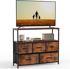 5-Drawer Media Console Table for TV - Dresser TV Stand Entertainment Center
