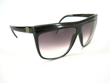 Vintage 80s Laura Biagiotti P18 Made in Italy Black Gold Gray Sunglasses Frames