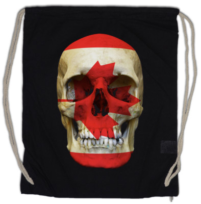 CLASSIC CANADA SKULL FLAG Turnbeutel Biker MC Banner Shirt