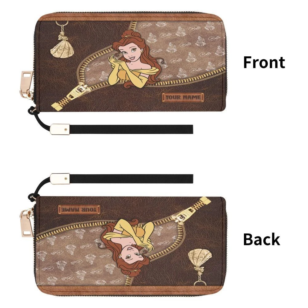 Princess Belle Cartoon Women Leather Handbag