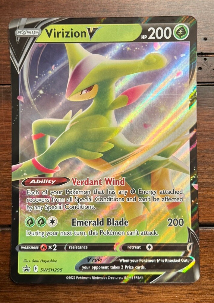 Virizion V SWSH295 Black Star Promo JUMBO Pokemon Card Oversized