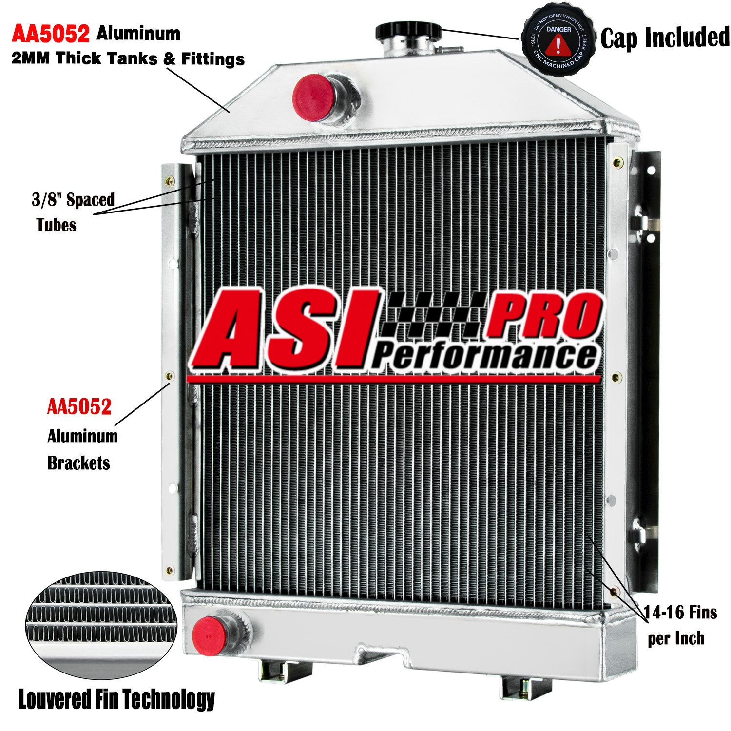 4 Row Aluminum Radiator Fit FIAT New Holland Hesston Case IH Oliver Long 5096051