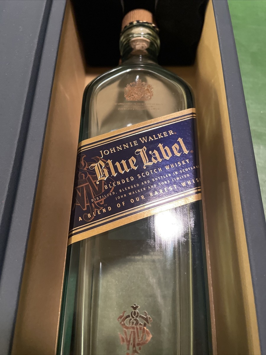 Johnnie Walker Blue Label Scotch Whiskey Empty Bottle 750ml for