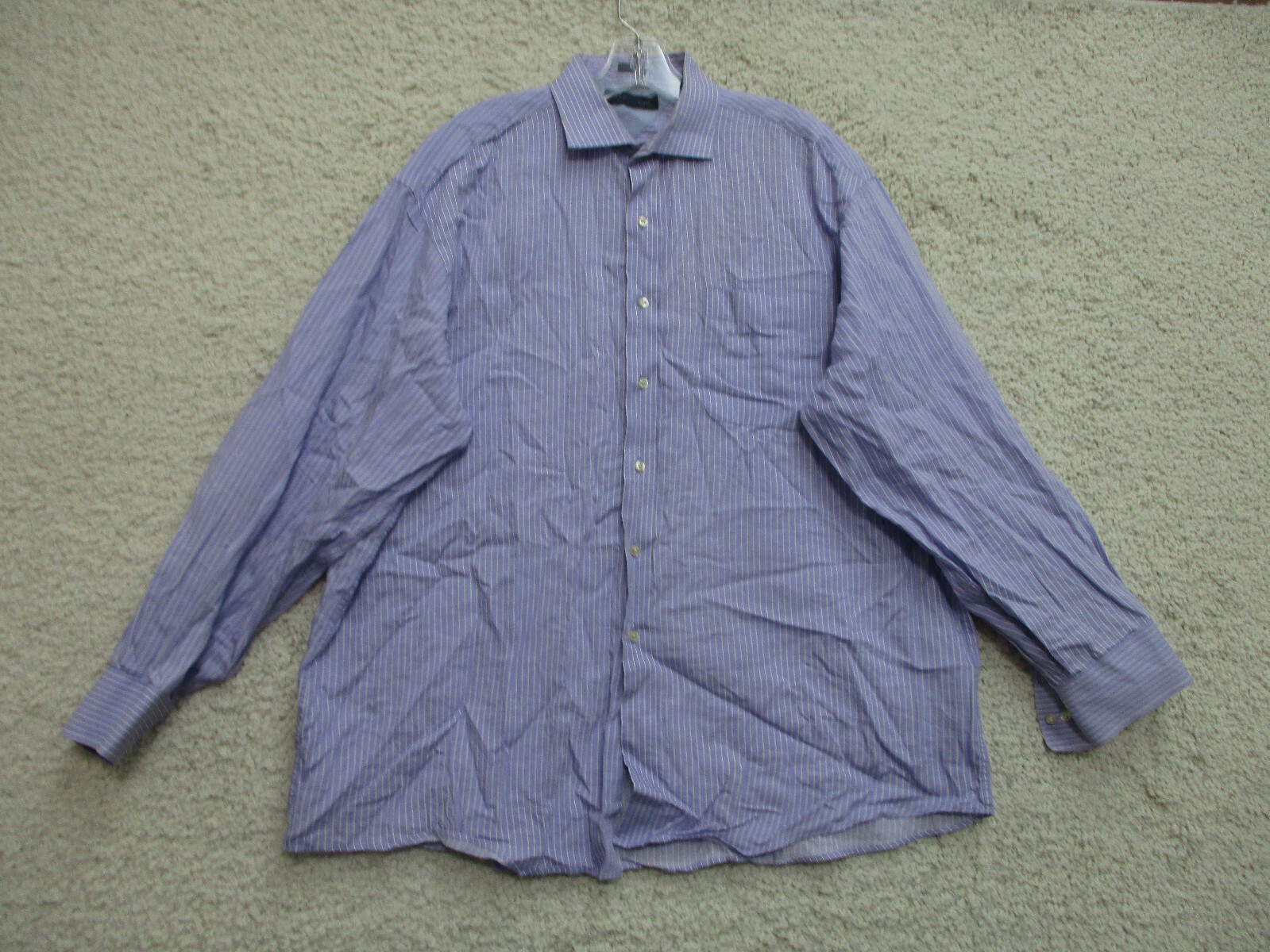 Tommy Hilfiger Men's Purple Regular Fit Casual Button-Up Shirt with Pocket Size 17.5
