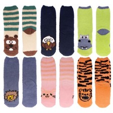 Women's Super Soft Warm Microfiber Fuzzy Cozy Fluffy Cute Animal Socks, 6 Pairs