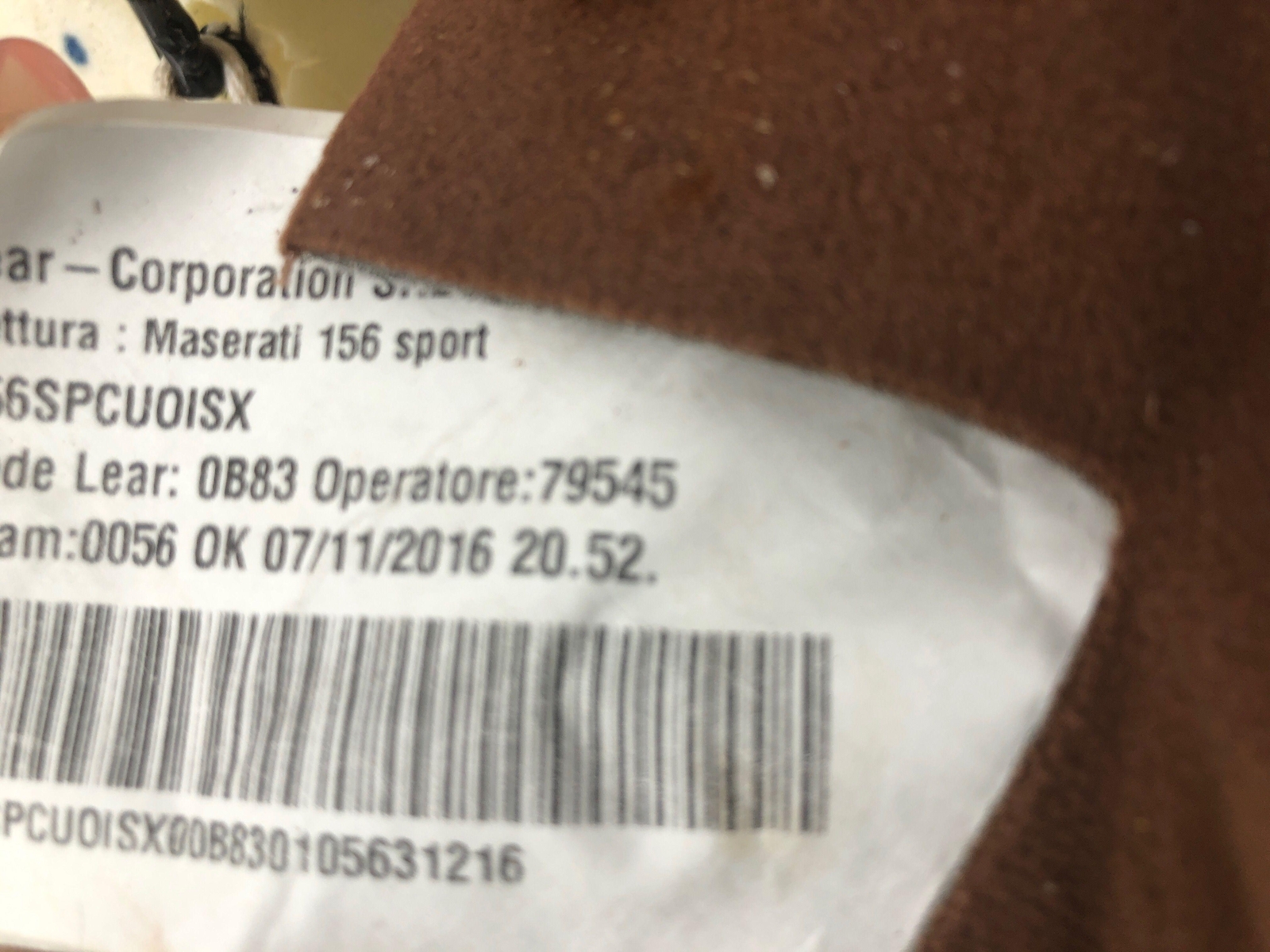 2017-2021 MASERATI QUATTROPORTE FRONT LEFT UPPER HEATED SEAT CUSHION BROWN OEM