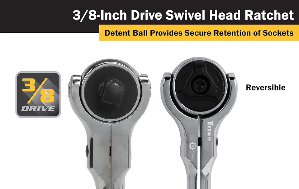 11076 3/8 pulgadas accionamiento x 8-3/4 pulgadas 72 dientes cabeza giratoria trinquete Foto 3 de 4