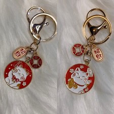 Japan Maneki Neko Lucky cat keychain bag charm Good Luck Fortune Lot 2