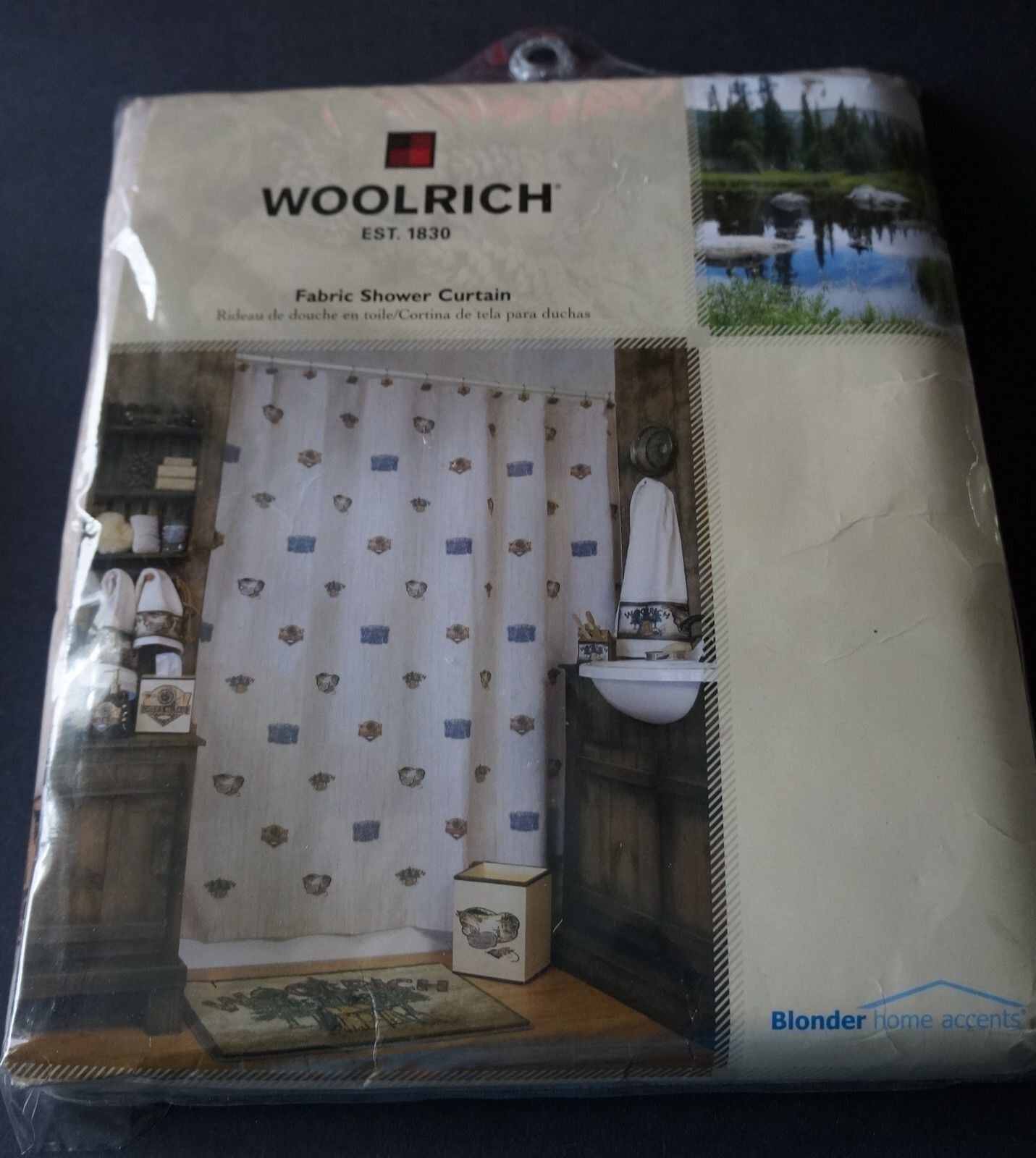 Woolrich Catch and Release Fabric Shower Curtain Fish Cabin 70 x 72