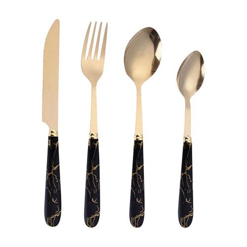 24pcs Cutlery Dinner Set Stainless Steel Metal Tableware Forks Tea Spoons Silver - Picture 5 of 9