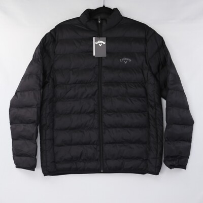 Callaway Golf Puffer Jacket Mens Quilted Full Zip Pockets Caviar