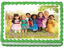 AMERICAN GIRL DOLLS Edible Party cake topper image 