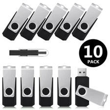 10 Pack 128MB Flash Drive Bulk USB2.0 Memory Stick Pen Thumb Drive Swivel U Disk