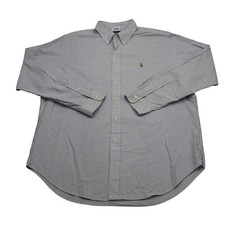 Polo Ralph Lauren Shirt Mens XL Extra Blue Striped Button Up Long Sleeve Casual