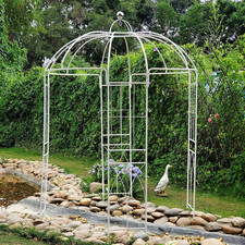 GARDEN Arco Da Giardino Ferro Nero per Piante Rampicanti Traliccio Pergolato, Ar