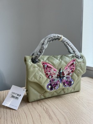 Kurt Geiger London Mini Kensington Butterfly Leather Convertible Crossbody Bag