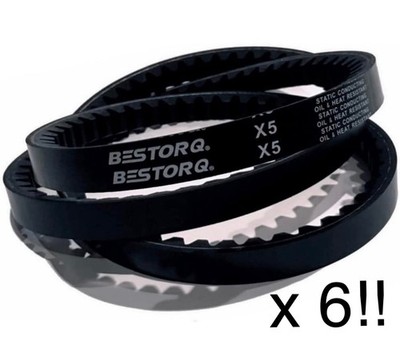 BX39 Cogged V-Belt Raw Edge X5 EPDM 42'' OC Black Pack of 6