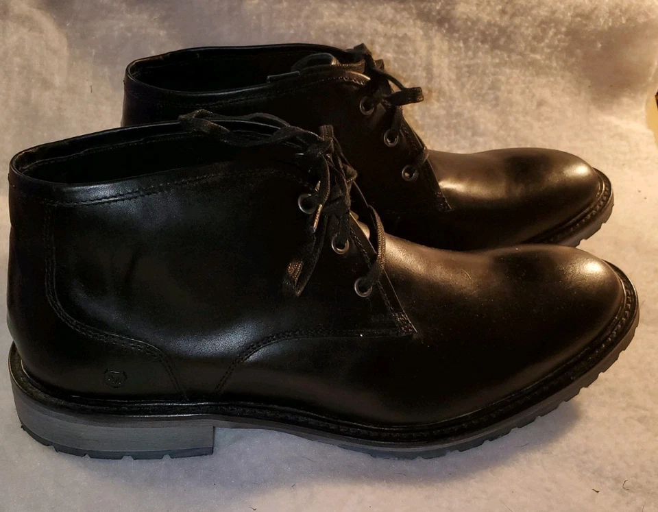 Botín Chukka Andrew Marc Woodside AM1022-001 de cuero para hombre talla 9,5 negro Foto 2 de 4