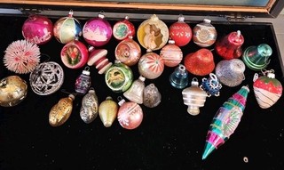 Vintage Shiny Bright Glass/ mercury Glass Bulb Lot of 32. Diarama Poland USA