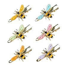 Bee Hair Accessories: 6 Cute Alligator Clips, Hair Grips, and Side Clips in R...