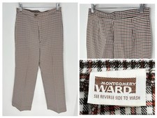 Montgomery Ward Vintage Pants Size 12 Plaid Wide Leg Retro 27x27 GrandmaCor 80s