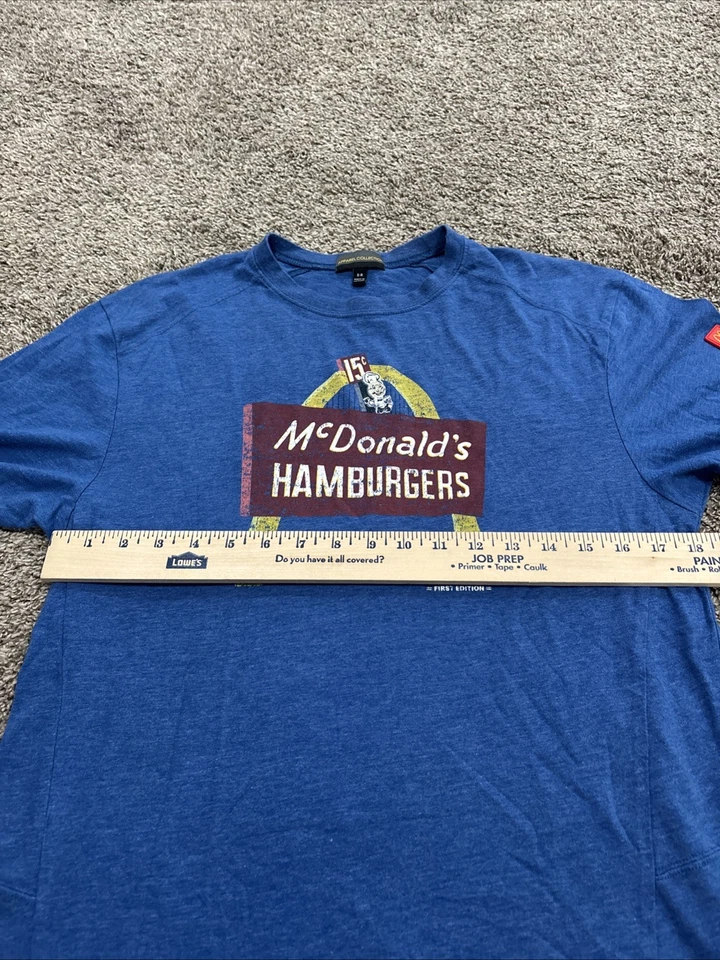 McDonalds Employee Shirt Me Small Crew Graphic Blue Short Sleeve Retro Print - Image 3 of 4