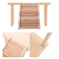 Light Yellow Wooden Hamster Ladder Toy Durable Platform for Cage Climbing Play