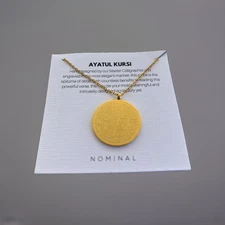 Nominal Ayatul Kursi Qur’an Necklace Muslim 18k Gold Plates Necklace NWOT