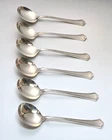 (6) Wallace WASHINGTON HAMMERED Sterling Silver Soup Spoons 5" - 122g- NO MONO