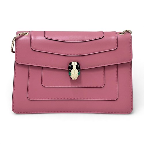 Pre-Owned Bvlgari Serpenti Forever Pink Calfskin Shoulder Bag